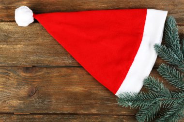 Noel Baba şapkası köknar ağacı dalı ile