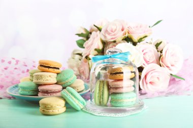 Yumuşak renkli macaroons