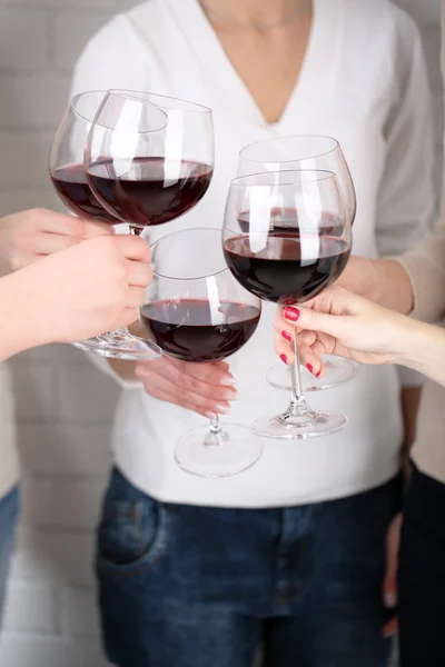 Female hands with glasses — Stock Photo, Image