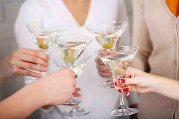 Female hands with glasses — Stock Photo, Image