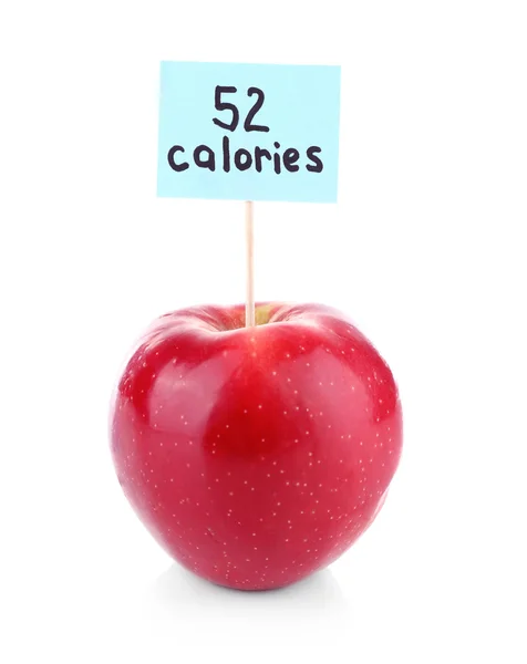 Apple with calories count label — Stock Photo, Image