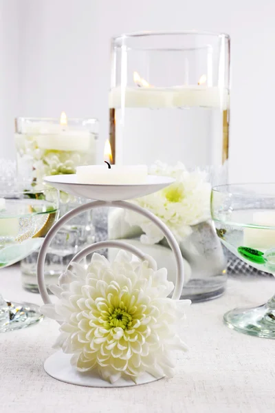 Floating candles in water — Stock Photo, Image