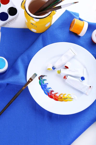 Mixing colorful paints — Stock Photo, Image