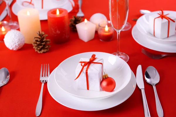 Christmas table setting — Stock Photo, Image