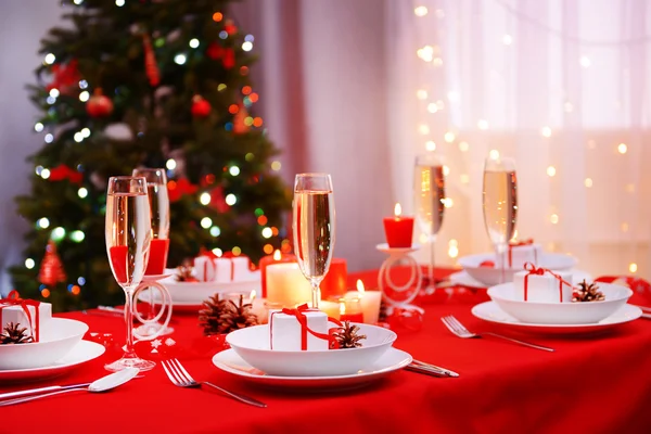 Apparecchiatura tavola di Natale — Foto Stock