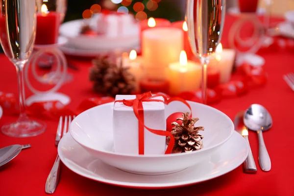 Christmas table setting — Stock Photo, Image