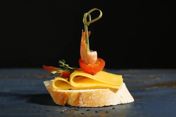 Tasty sandwiches on table — Stock Photo, Image