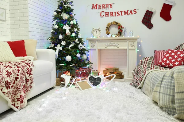 Prachtige Kerstmis interieur — Stockfoto