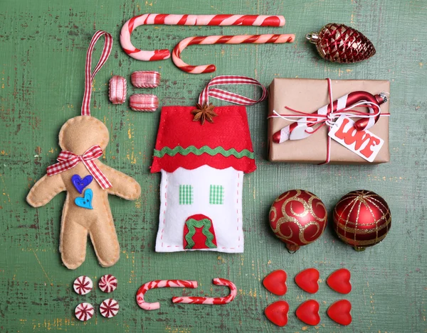 Collezione di oggetti natalizi — Foto Stock