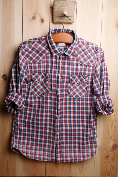 Male shirt on hanger — Stock Photo, Image