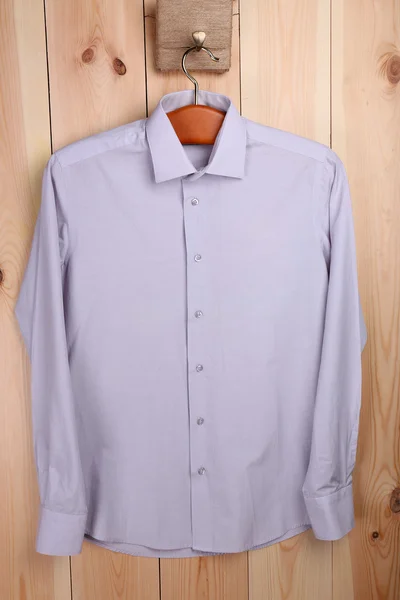 Male shirt on hanger — Stock Photo, Image