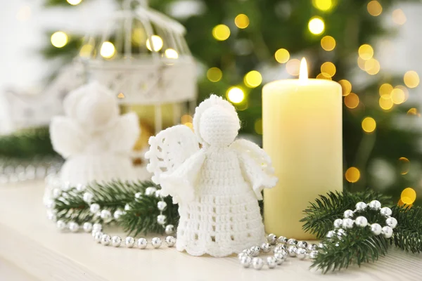 Christmas decorations with candles — Stock Photo, Image