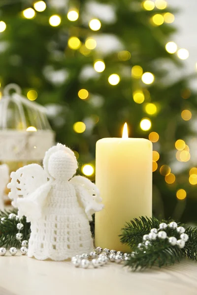 Ozdoby świąteczne ze świecami — Zdjęcie stockowe
