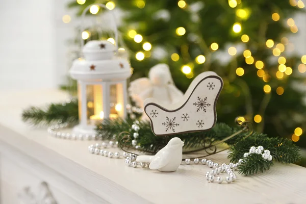 Christmas decorations with lantern — Stock Photo, Image