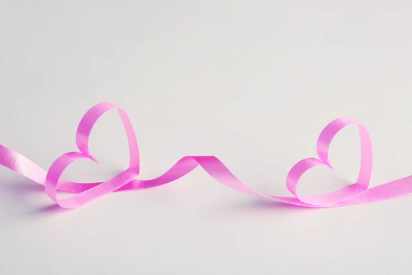 Ribbon shaped as hearts — Stock Photo, Image