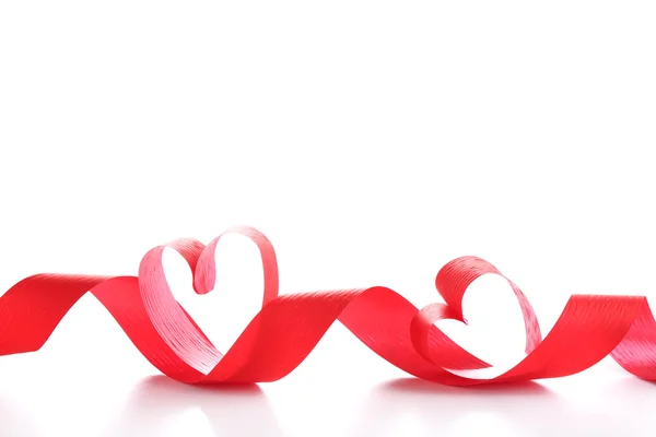 Ribbon shaped as hearts — Stock Photo, Image