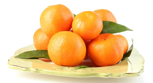 Tasty mandarins on plate — Stock Photo, Image