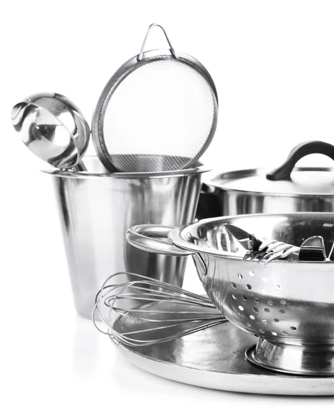 Stainless steel kitchenware — Stock Photo, Image