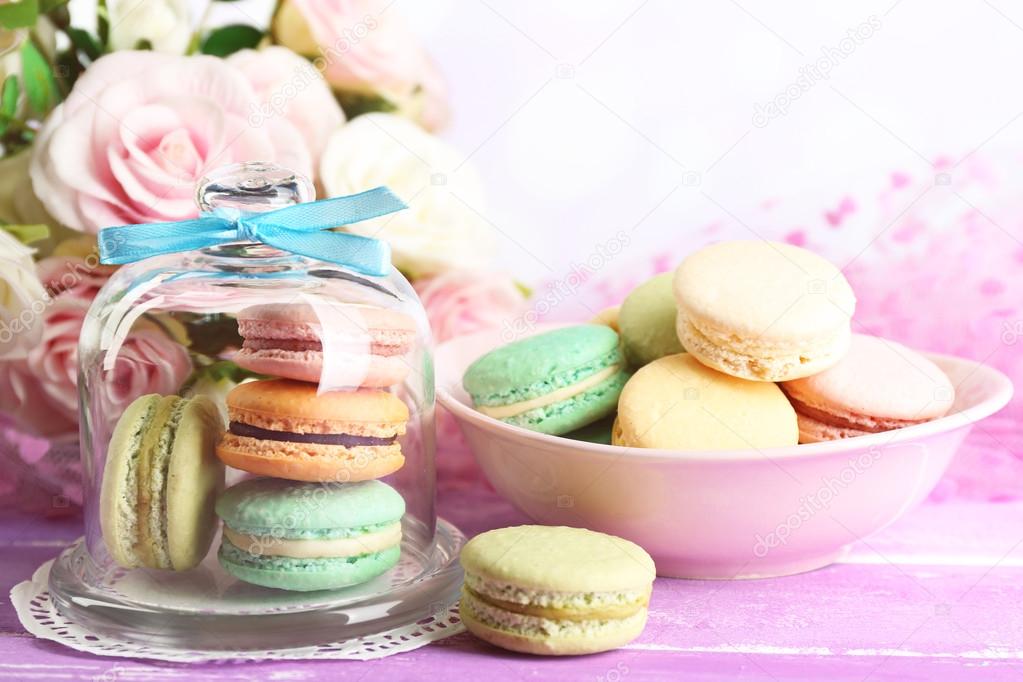 Gentle colorful macaroons