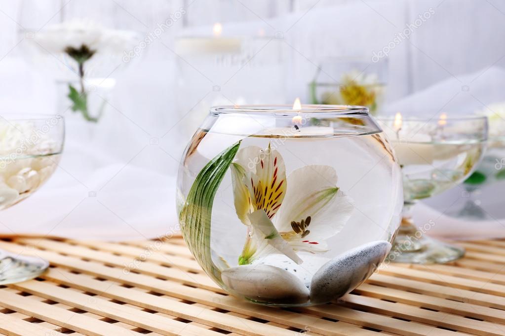 Floating Candles In Vases Stock Photo C Belchonock 61092271