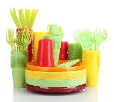 parlak plastik tek kullanımlık sofra