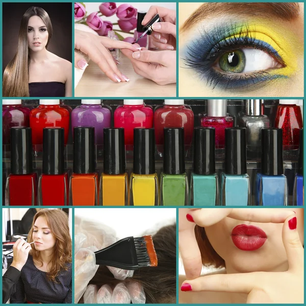 Beauty Salon Photo Collage — Stock Photo, Image