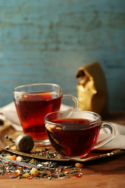 Vintage composition with herbal tea — Stock Photo, Image