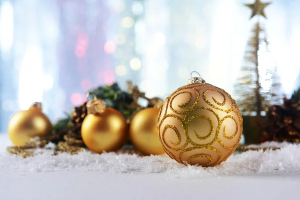 Christmas composition on snow — Stock Photo, Image