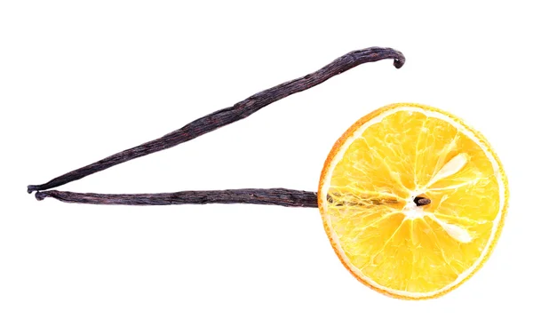 Getrocknete Orange mit Vanille — Stockfoto