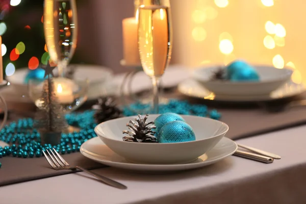 Mooie kersttafel decor — Stockfoto