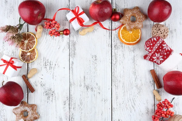 Christmas frame with apples — Stock Photo, Image