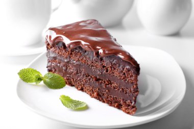 Delicious chocolate cake clipart