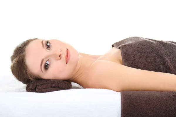 Beautiful young woman having relax in spa salon — Stock Photo, Image