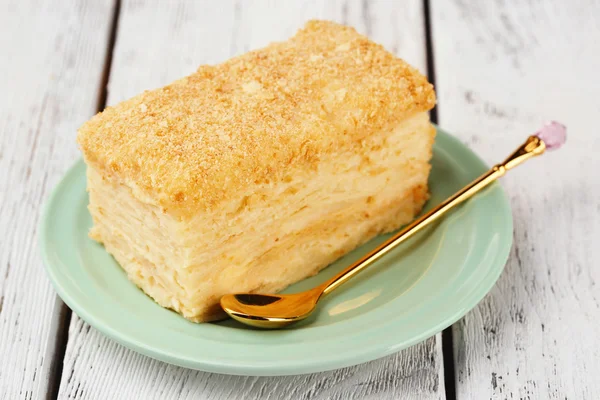 Napoleon cake on plate — Stock Photo, Image