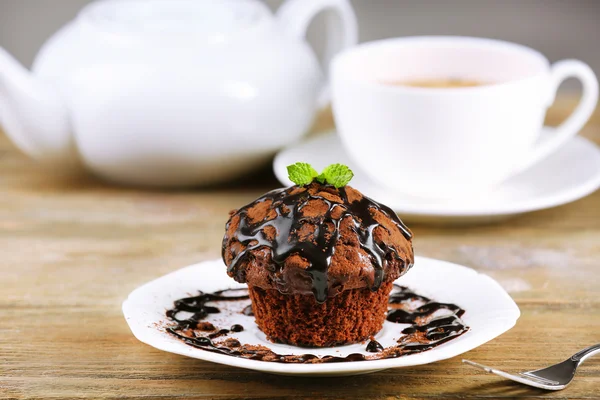 Delizioso cupcake al cioccolato — Foto Stock