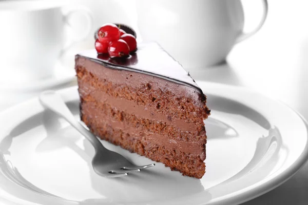 Deliziosa torta al cioccolato — Foto Stock