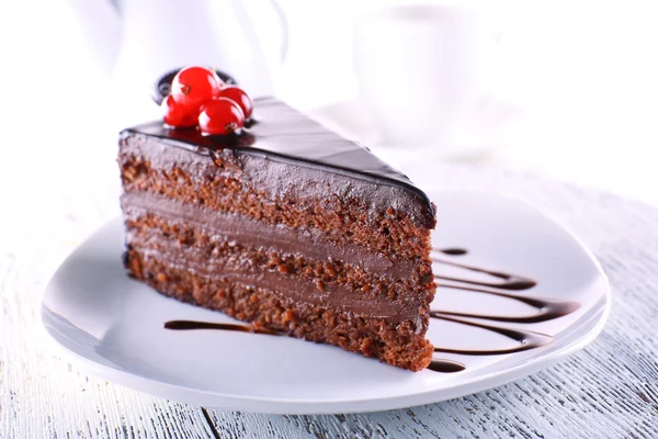 Delicioso bolo de chocolate — Fotografia de Stock