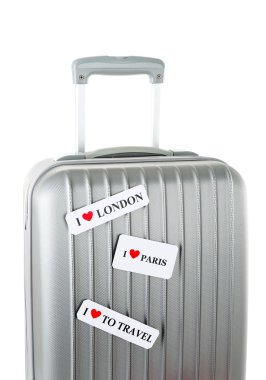 Seyahat Bavulu beyaz üzerine izole