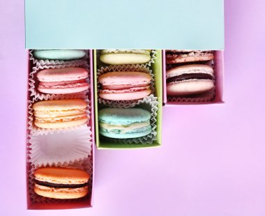 Yumuşak renkli macaroons
