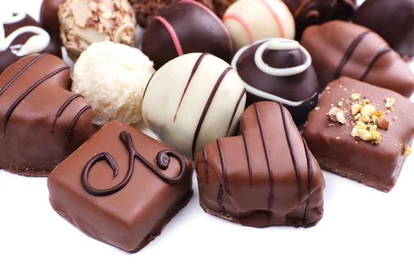 Schokolade süße Sammlung isoliert auf weißem Hintergrund — Stockfoto