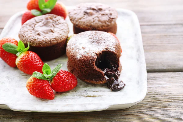 Varm Chokladpudding — Stockfoto