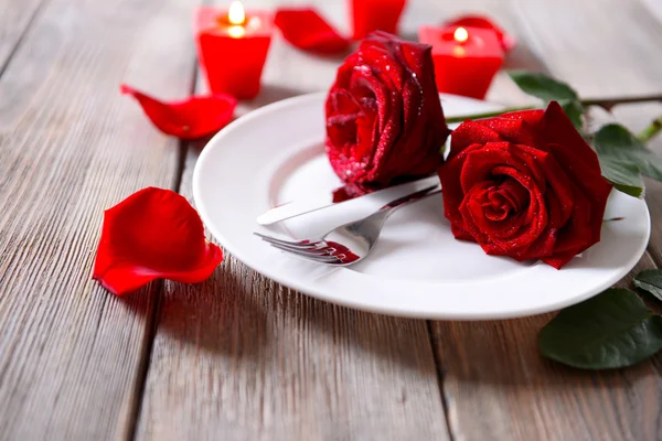 아름 다운 로맨틱 테이블 — 스톡 사진