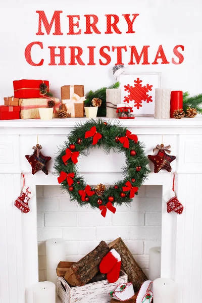 Decorations with Merry Christmas inscription — Stock Photo, Image