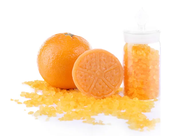 Koupelová sůl s čerstvým pomerančem — Stock fotografie