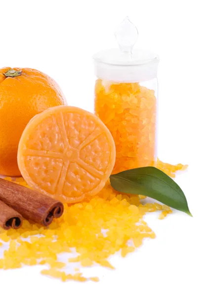 Сіль для ванни зі свіжим апельсином — стокове фото