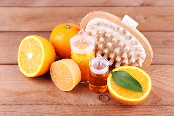 Orange and essential oil — Stock Photo, Image