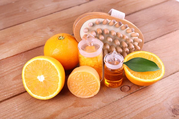 Orange and essential oil — Stock Photo, Image