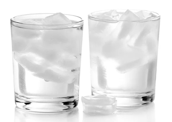 Glasses with ice cubes — Stock Photo, Image