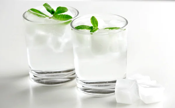 Glasses with ice cubes — Stock Photo, Image