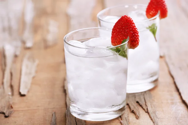 Glasses with ice cubes — Stock Photo, Image